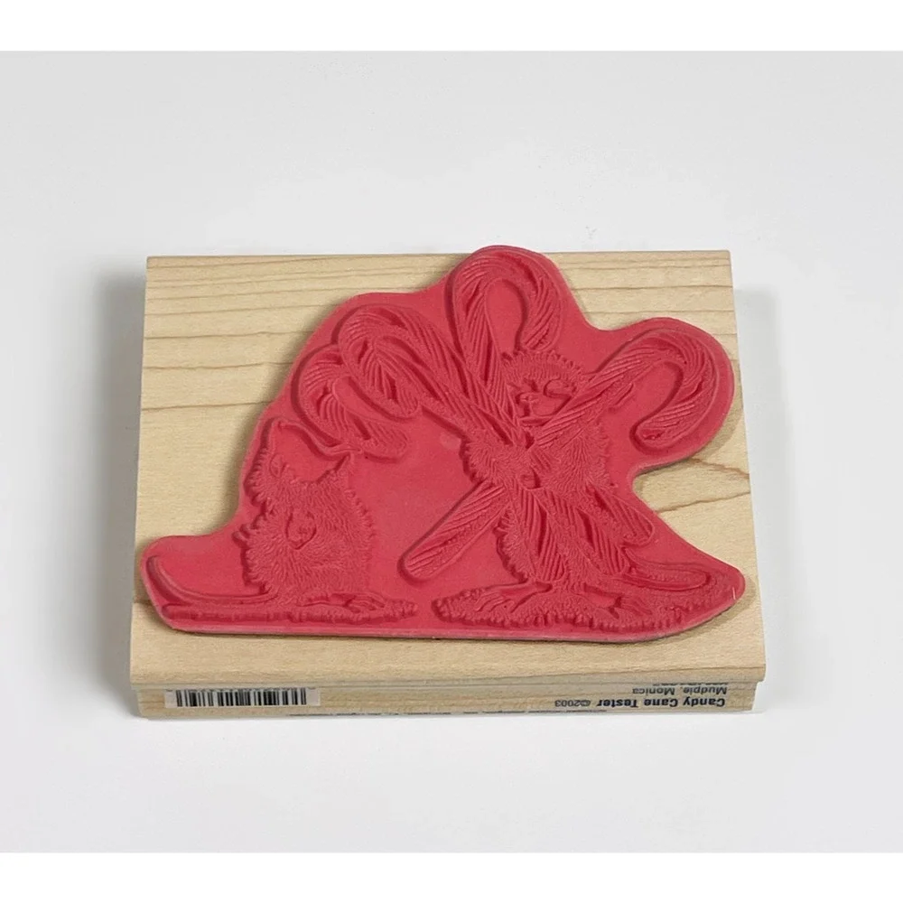 Stampabilities House Mouse Candy Cane Tester Stamp Mudpie Monica 4x3
